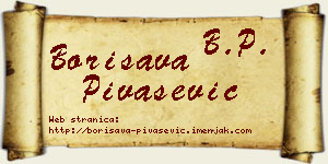 Borisava Pivašević vizit kartica